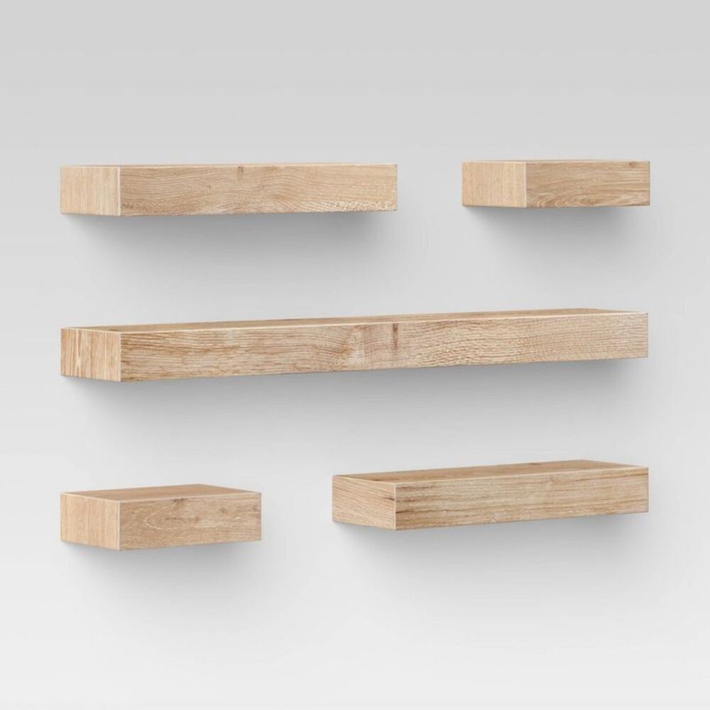 Threshold -  Modern 5 Shelves Wall Mounted Shelf Modu Natural